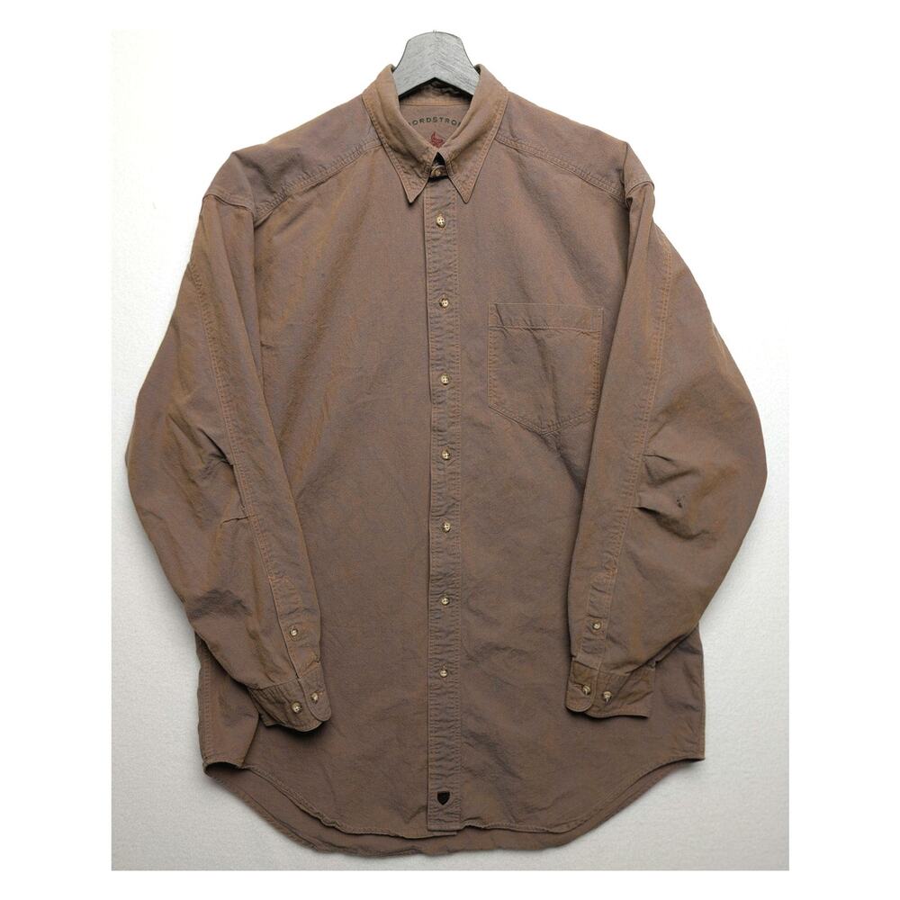 Nordstrom "The Natural Style" Two-Toned‎ Shirt *Brown/Blue* Size 15½ L